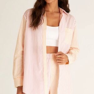 Z Supply Poolside Mix Stripe Long Sleeve Shirt